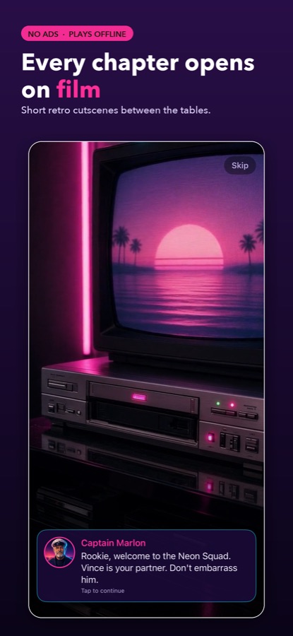 A retro cutscene before a chapter