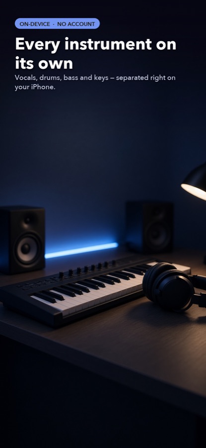Stems: vocals, drums, bass, guitar, piano and other